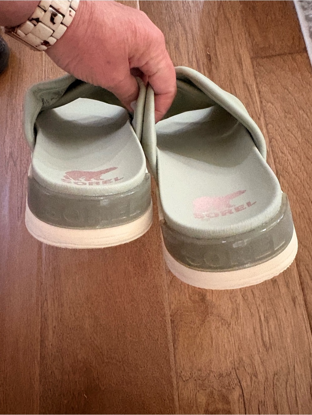 Sorel Women’s Mint Green Crisscross Slide Sandals - Picture 2 of 4